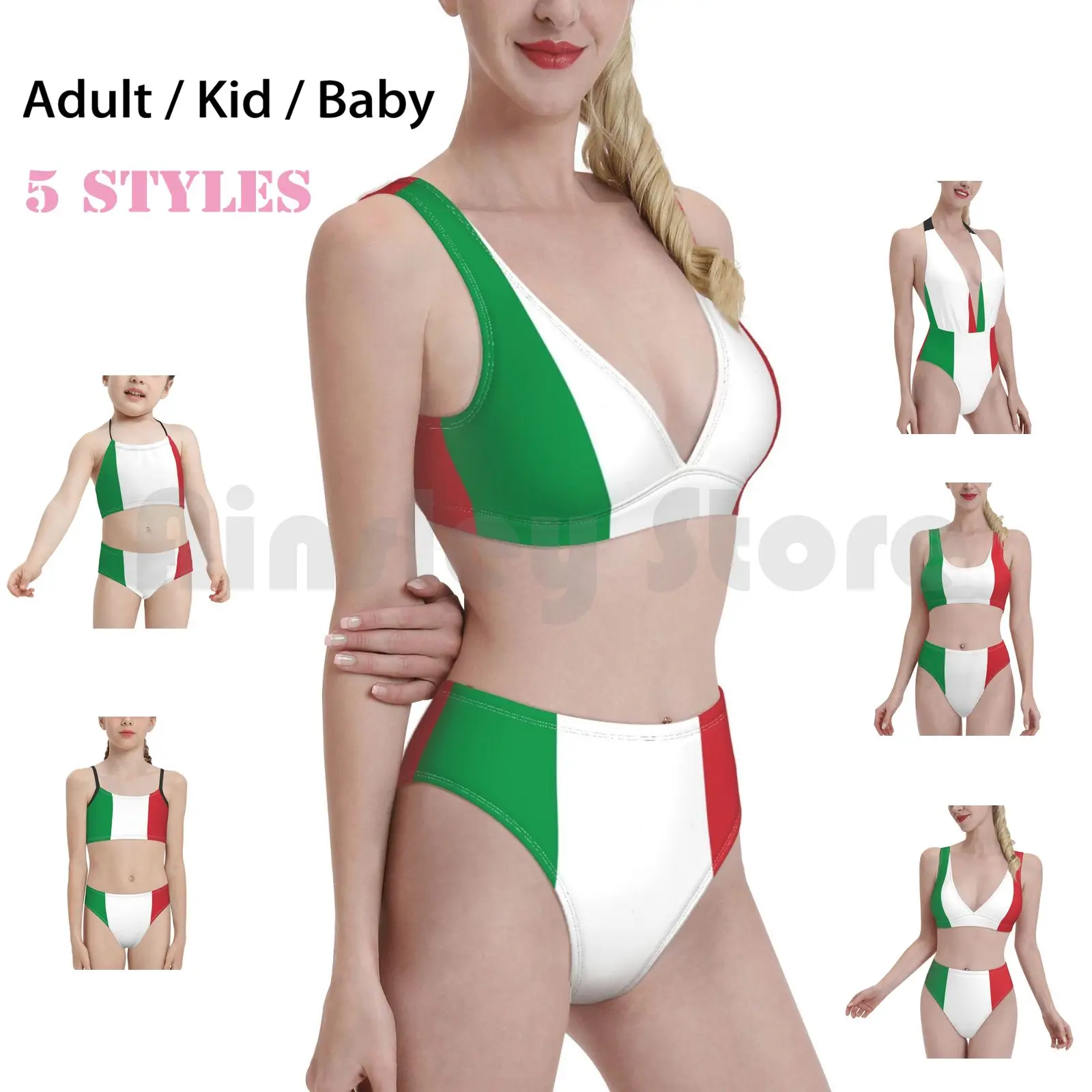 Италия Купальник с принтом флага бикини высокой талией рома Турин Сицилия