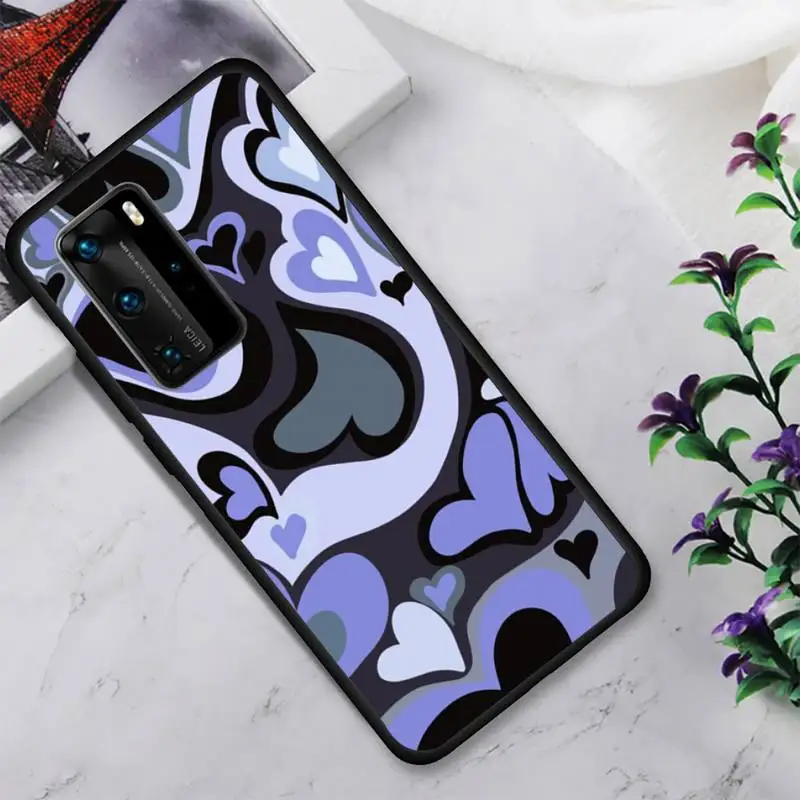 

Heart Swirl Pattern Phone Case For Huawei Honor View V30 7A 8 9 10 20 30 Play Lite Pro Fundas Cover