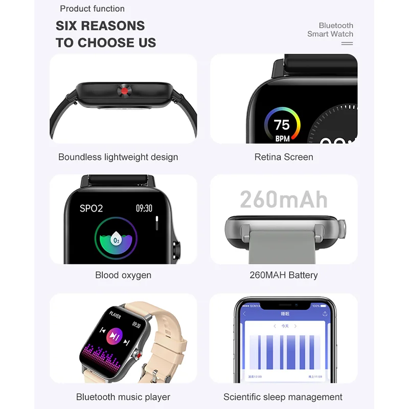 

Smart Watch Men Bluetooth Call Sport Fitness Tracker Smartwatch Heart Rate BP ECG Fashion Pedometer Watches Women Supports Phone