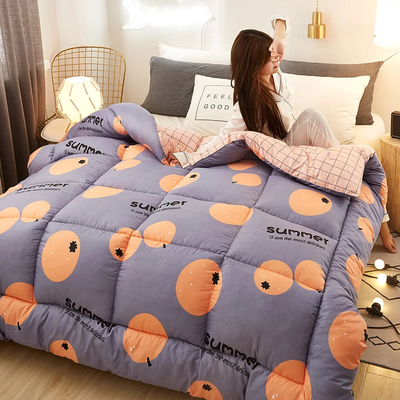 

King Size 220x240cm 4kg Pure Cotton Fabric Winter Quilt Comforter Blanket Duvet Filling Feather Printed 100% Soft Outer Cover