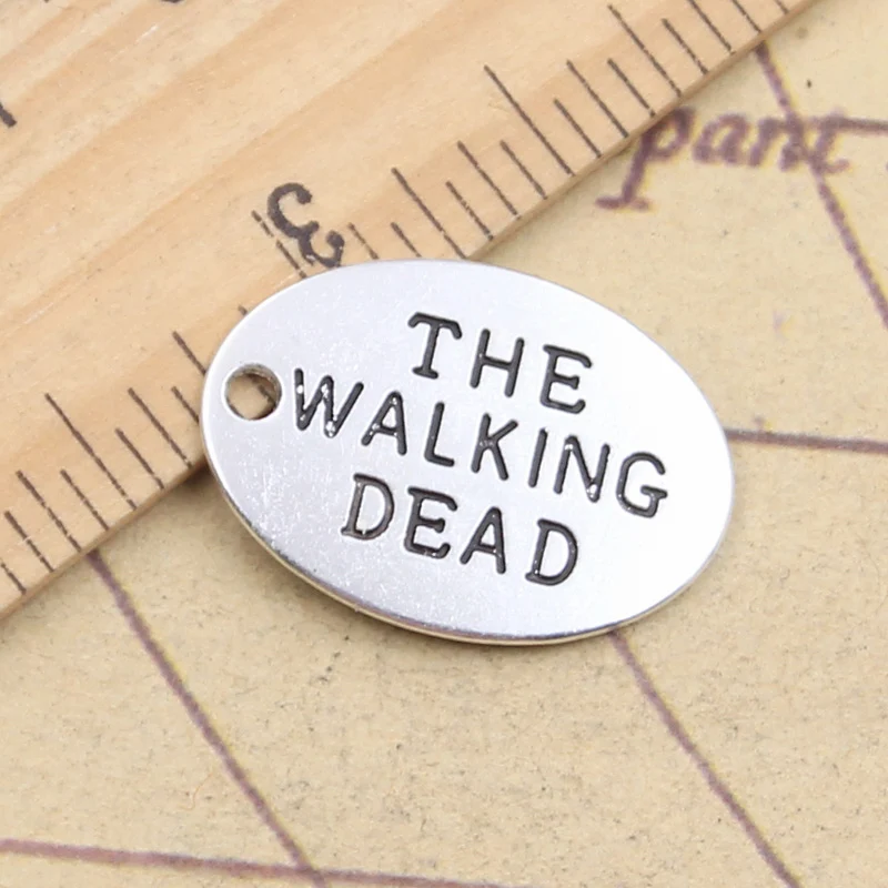 

10pcs Charms plates the walking dead 17x23mm Tibetan Silver Color Pendants Antique Jewelry Making DIY Handmade Craft