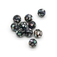 2pcs natural round shell beads accessories natural black abalone beads for making diy jewelry necklace bracelet size 8mm 12mm