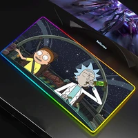 Mouse Pad Anime Morty LED RGB Big Size XXL Gamer Anti-slip Rubber Pad Play Mats Gaming for RGB Keyboard Laptop Computer RICK