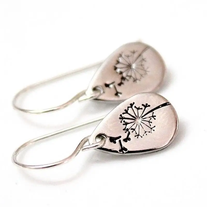 

Simple Drop-Shaped Dandelion Drop Earrings Bohemian Fashion Women's Wedding Earrings Party Jewelry