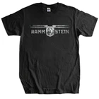 Мужская хлопковая футболка, летние топы, немецкая футболка RAMSTEIN с металлическим ремешком, новинка, большие размеры, Мужская черная футболка, Прямая поставка
