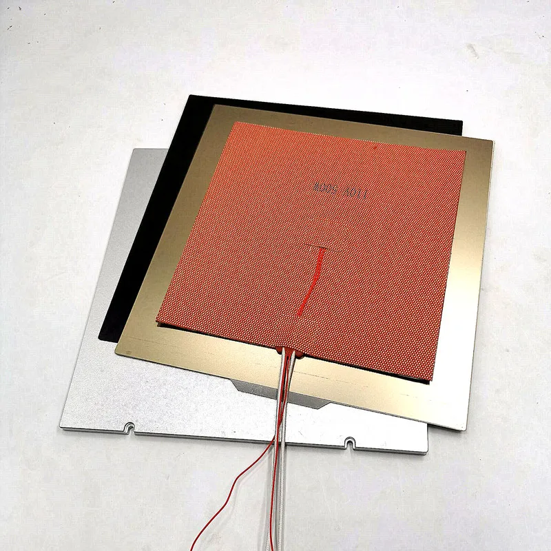 Cheap Funssor 1 conjunto voron 2.4 impressora 3d mic6 placa de construção de alumínio pei cama aquecida aquecedor de silicone 110 220v 250 300 350mm tamanho