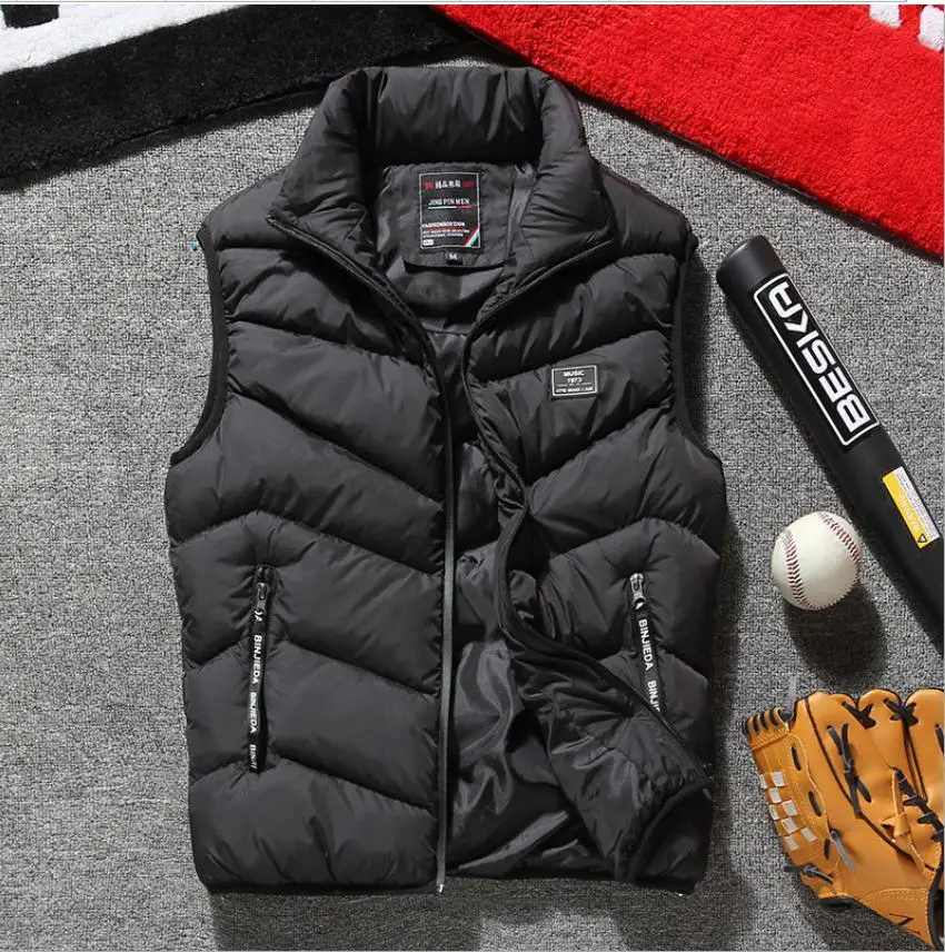 Newest Mens Winter Autumn Sleeveless Vest Coats Large Size Cotton Padded Male Casual Outdoor Waistcoats Thick Vests M-8XL 2020 | Мужская