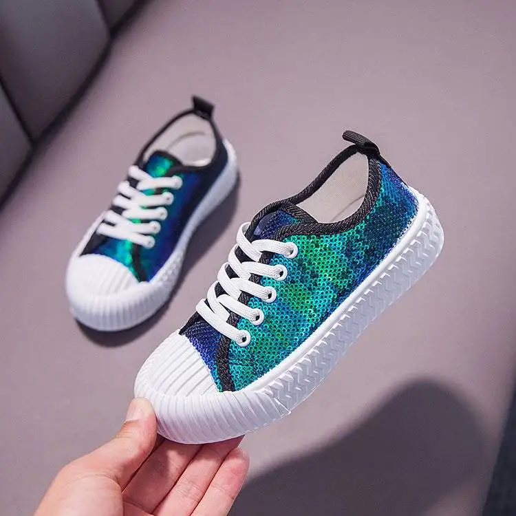 New Kids Girls Children Sequins Candy Colors Hip Hop Dance Shoes Princess Sneakers 4 5 6 8 9 10 11 12 13 Years image 3