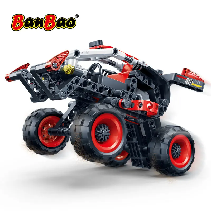 BanBao 6956 Внедорожный гоночный автомобиль тянет назад Хайтек кирпичи