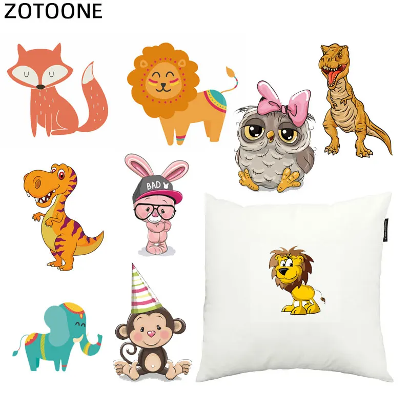 

ZOTOONE Iron on Cute Fox Owl Lion Patches Animal Stickers Transfers for Clothes T-shirt Diy Heat Transfer Accessory Appliques G
