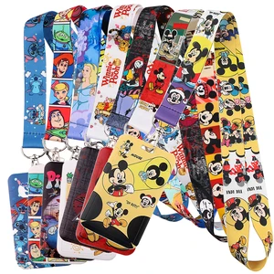 lt822 cartoons mickey mouse minnie cute kids key lanyard keychain office id card pass mobile phone key badge holder jewelry free global shipping