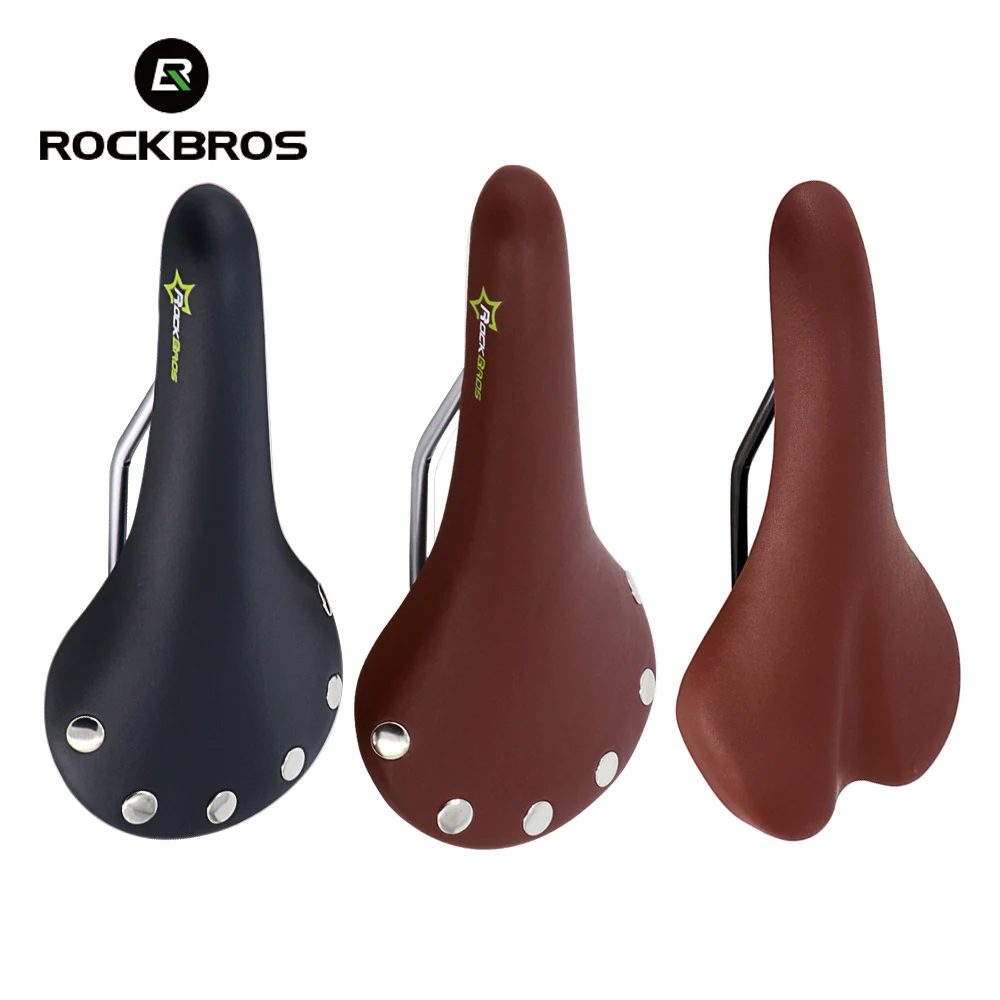 Велосипедное седло ROCKBROS мягкое переднее из ПВХ кожи в ностальгическом стиле с
