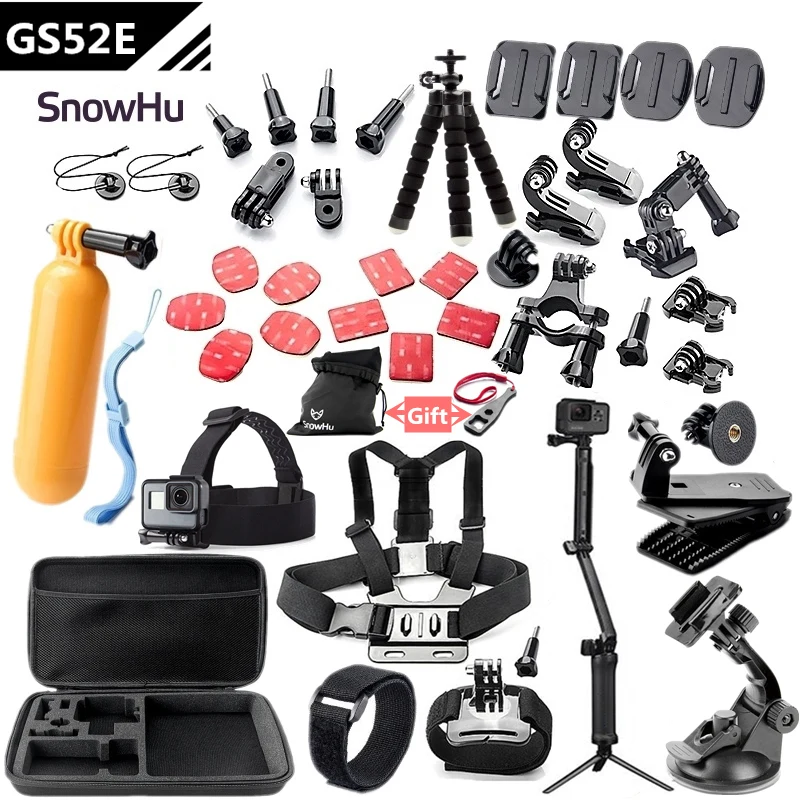 SnowHu аксессуары для экшн-камеры для GoPro Hero 8 7 6 5 4 Black Xiaomi Yi 4K 4K+ Lite SJCAM SJ7 Eken H9 для Go Pro Mount GS52 - Цвет: GS52E