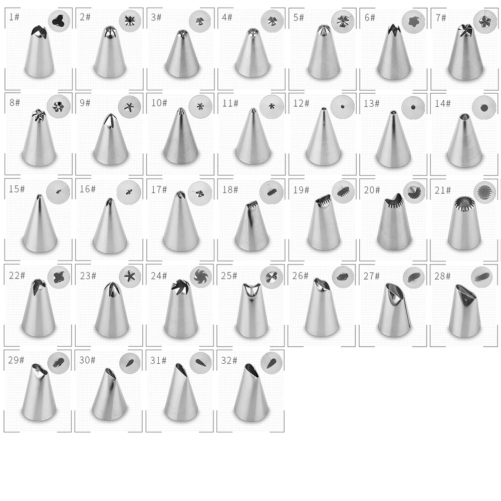 38 шт./компл. кондитерский носик из нержавеющей стали Кондитерские наконечники