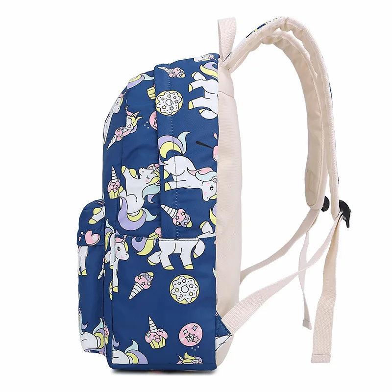 Нейлоновый школьный ранец с принтом единорога женский милый рюкзак для средних и