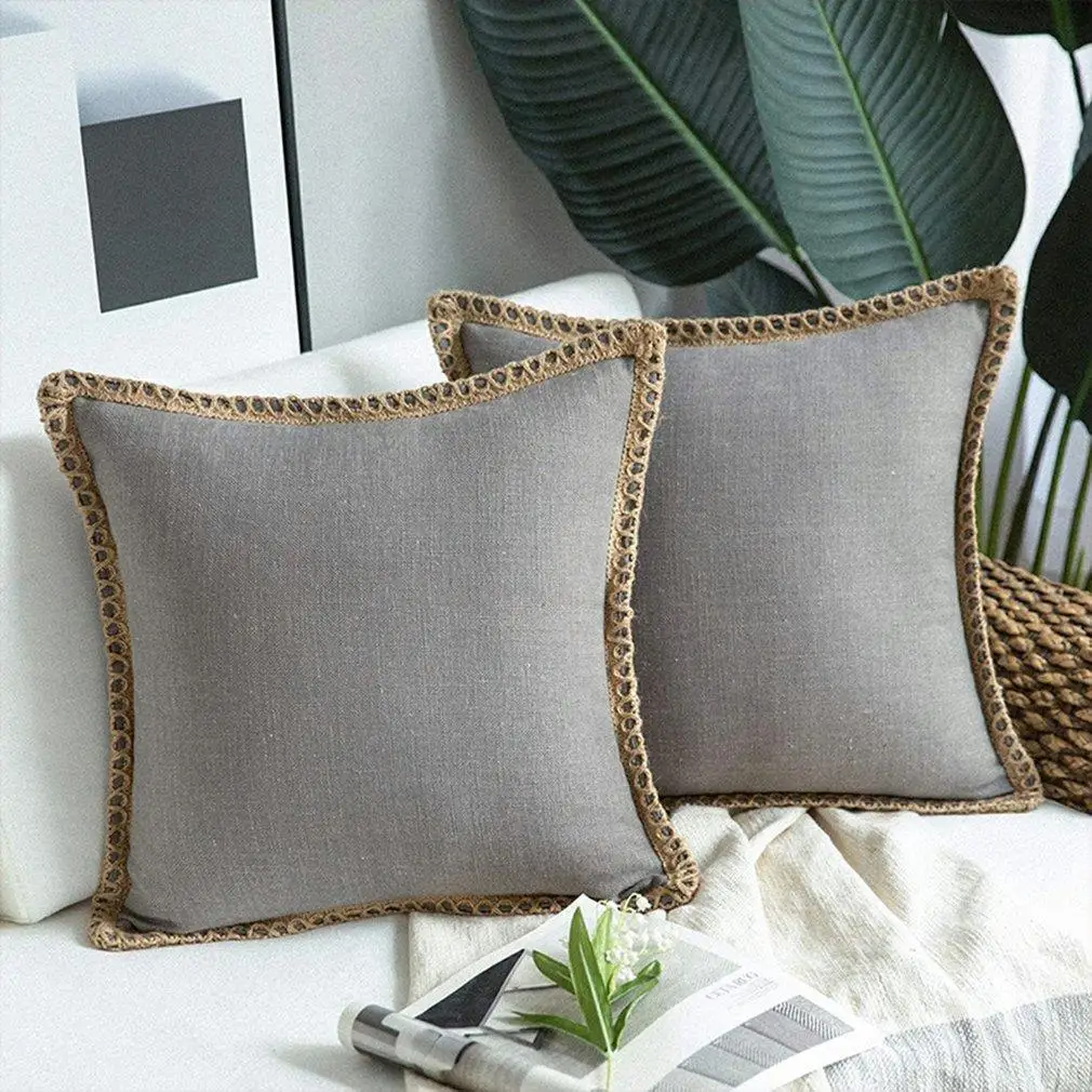 

Luxury Pillowcase Solid Color Sofa Linen Throw Cushion Cover for Living Room Pillow Case Car Seat Chair Decor 45x45cm