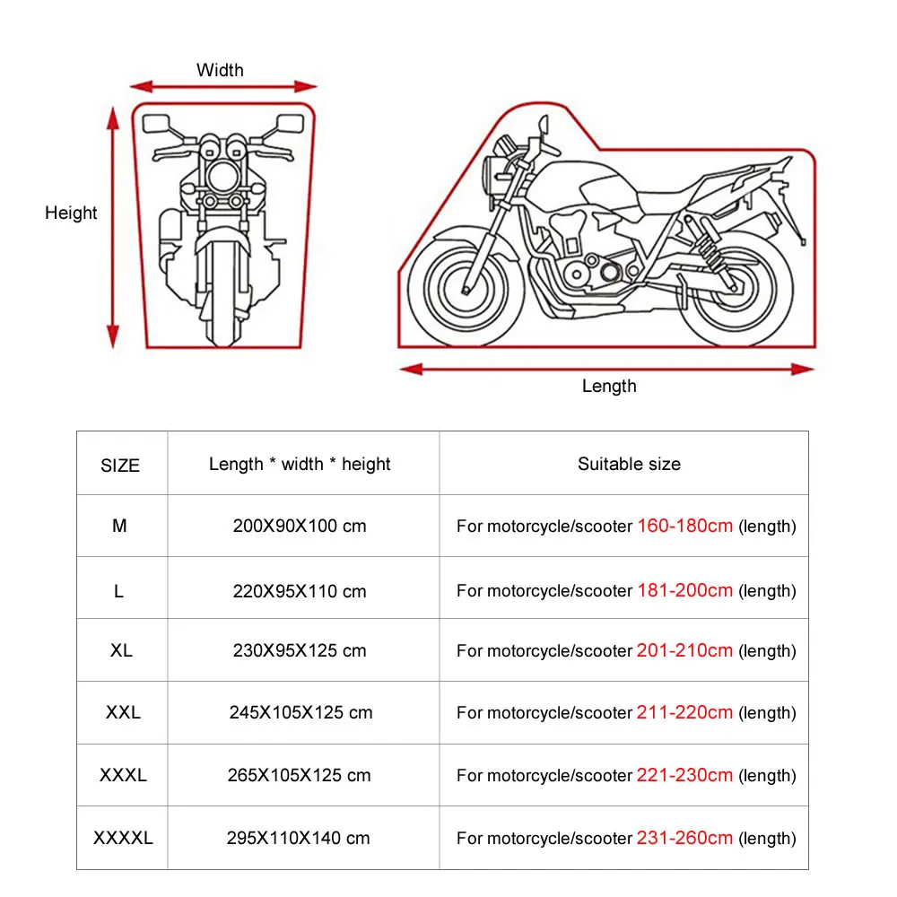 bsddp universal motorcycle cover dustproof waterproof bike oxford cloth rain snow uv protector covers size m to 4xl all season free global shipping