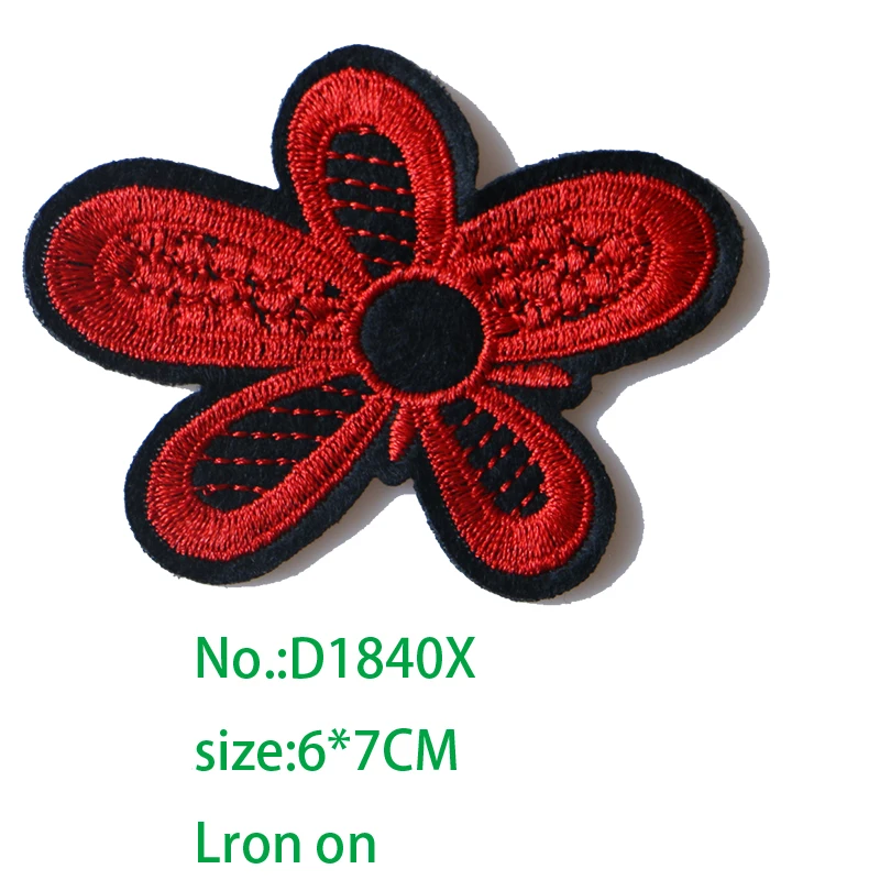 Роза с листочками в любовь Вышитые заплаты для одежды DIY полосатая одежда стиле