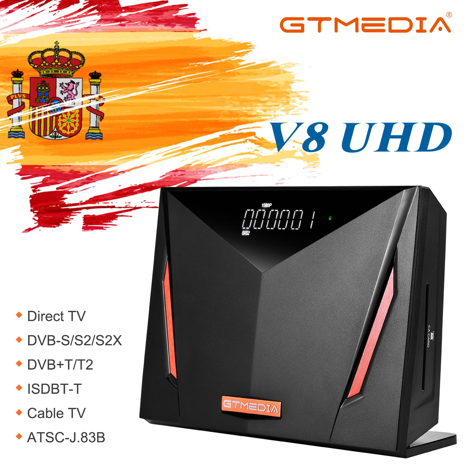 

GTmedia V8 UHD Satellite Receiver DVB-S2/S2X/T/T2/Cable,m3u,4k,H.265,Built-in Wifi,T2-MI,1080p,PK V8 NOVA Shipped From Spain