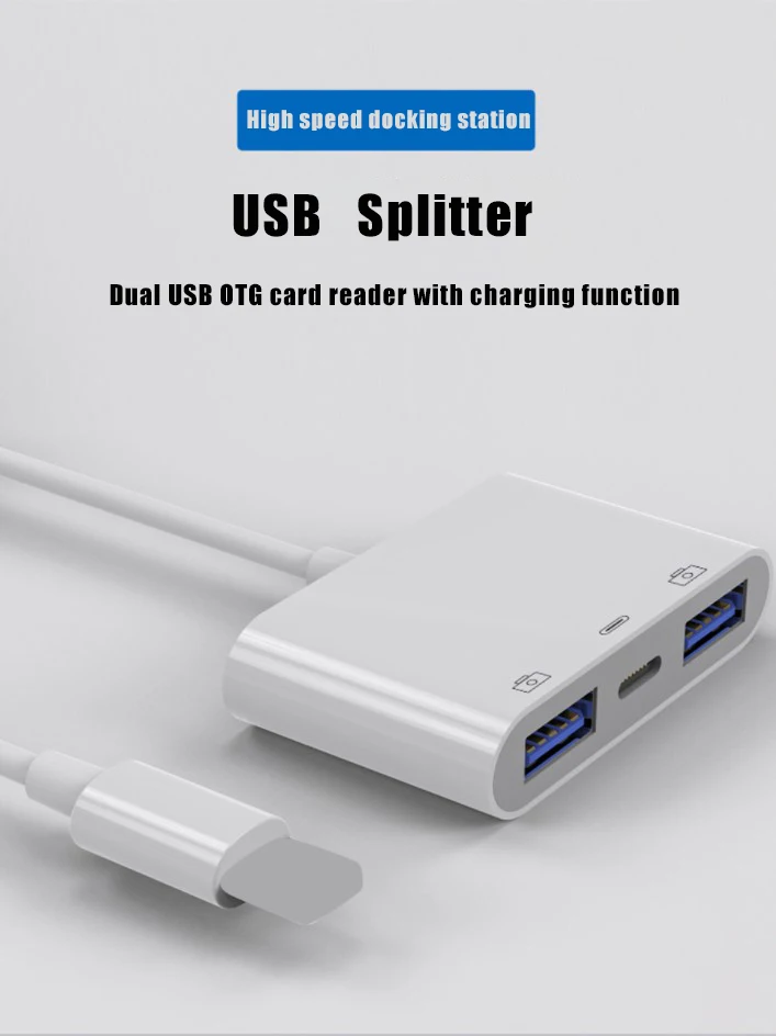 

Адаптер Lightning/USB OTG для IPhone, мыши, клавиатуры, зарядки