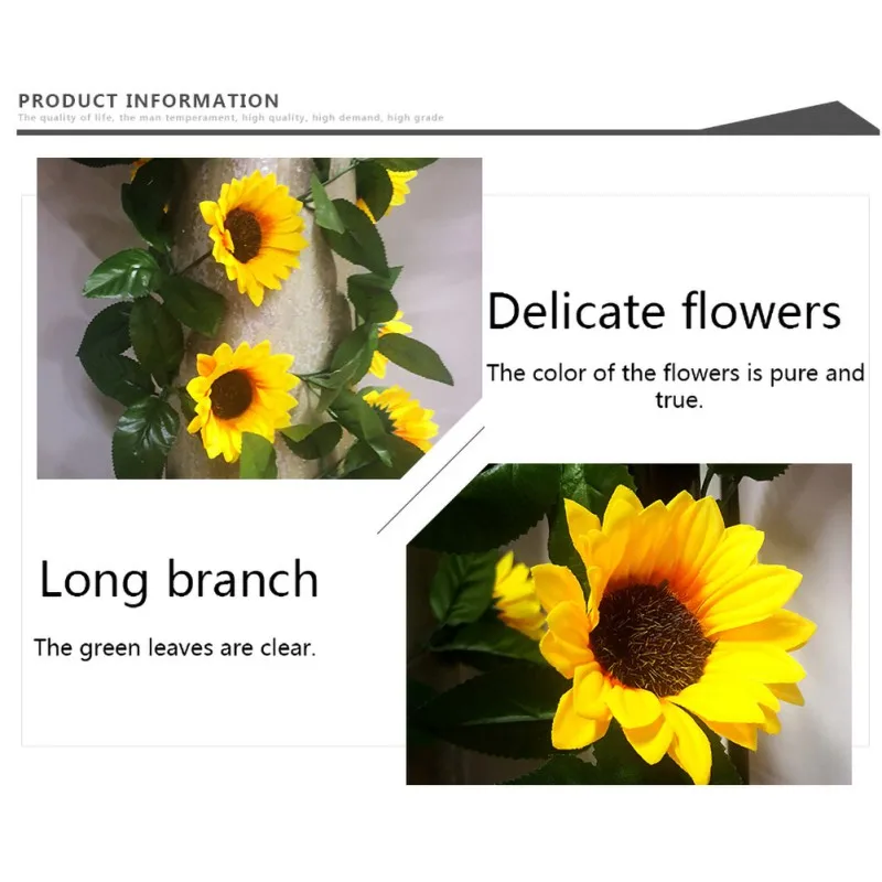 

Rattan Flowers Artificial Sunflowers Vine Room Window Winding Strips Home Bedroom Garden Wedding Decoration