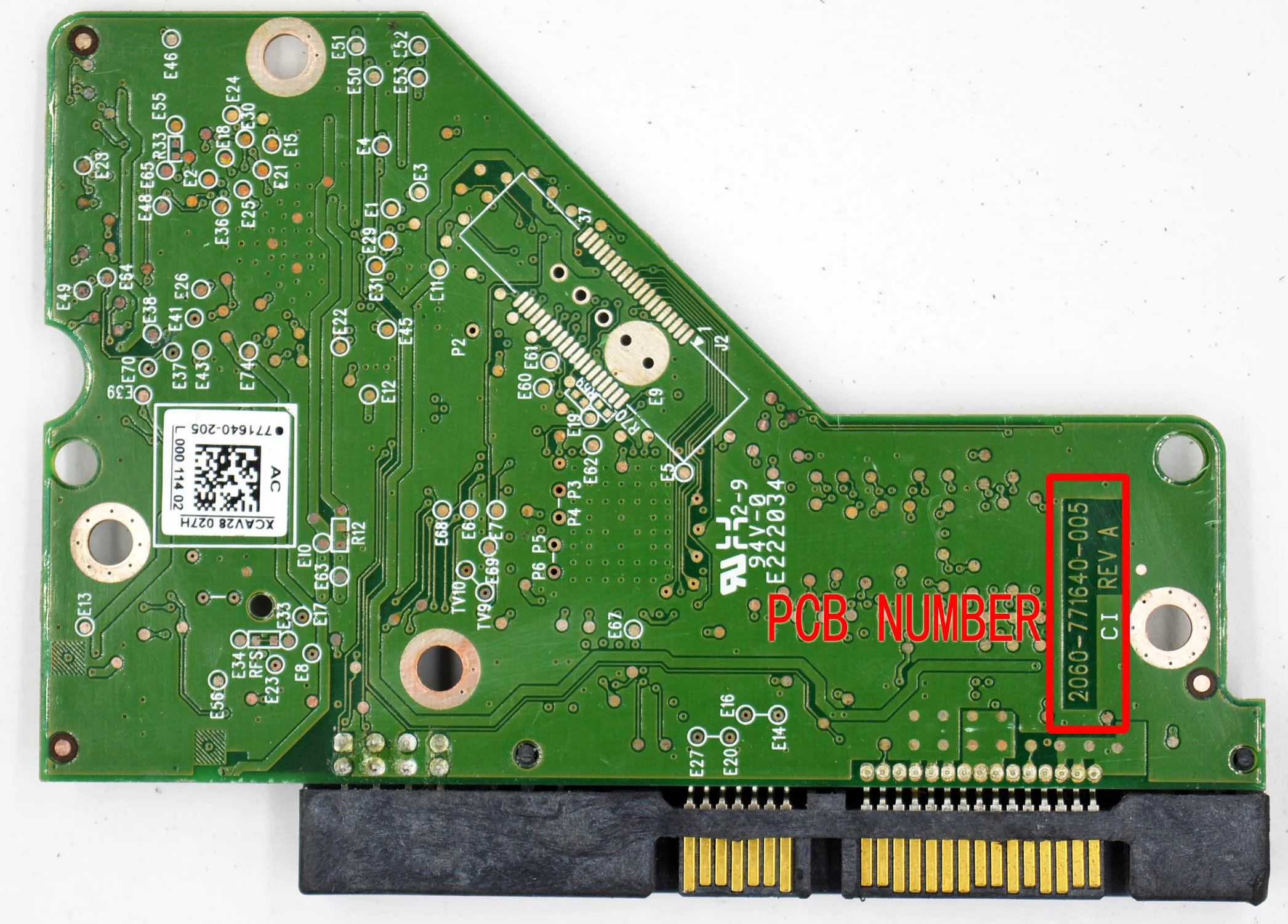 Материнская плата/номер платы жесткого диска PCB: 2060 771640 005 REV A / 105 WD5000AAKS WD10AAKX