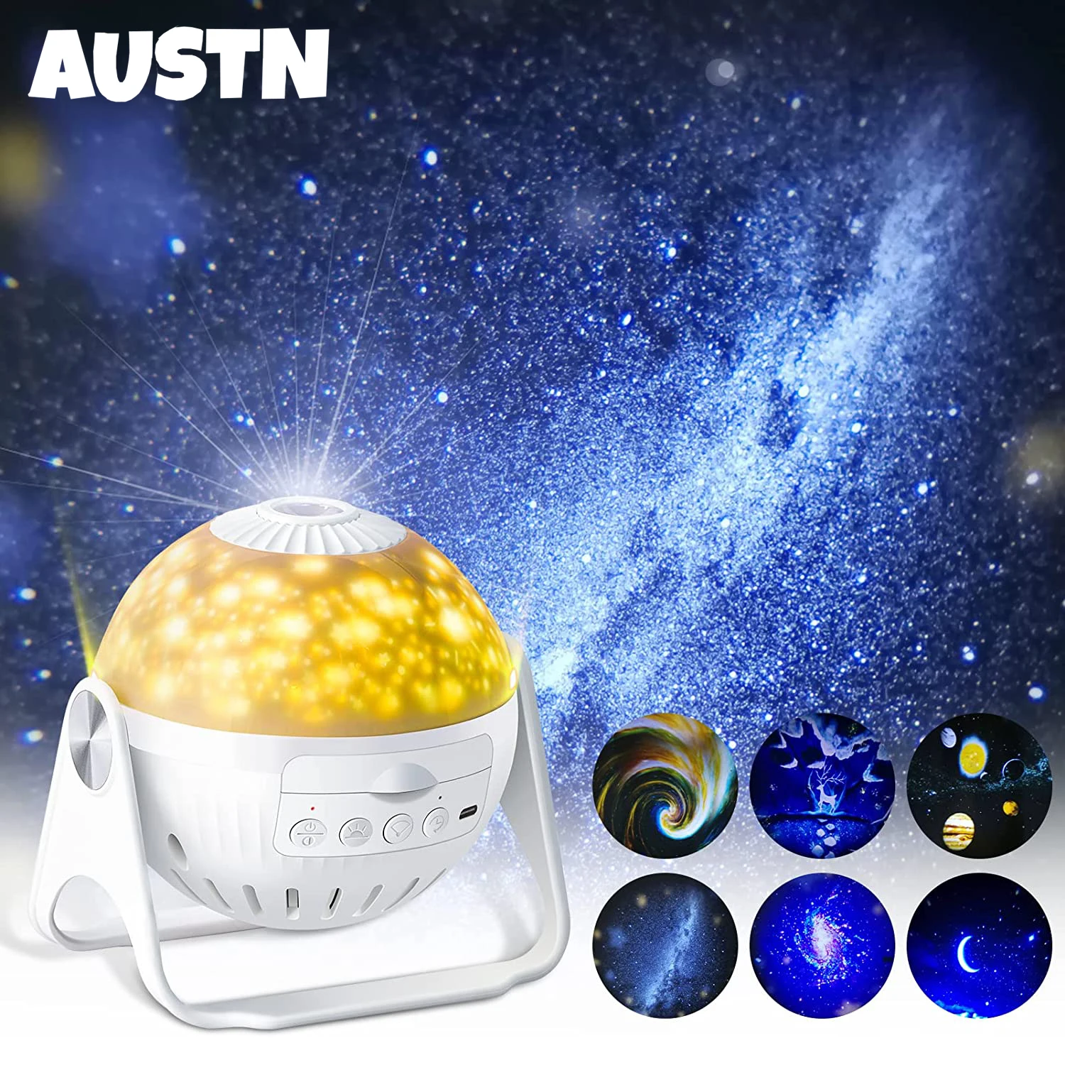 

Проектор Галактический планетарный, вращающаяся на 360 ° пленка, звездное небо, ночник, украшение для рождества, детей, подарок на Новый год ...