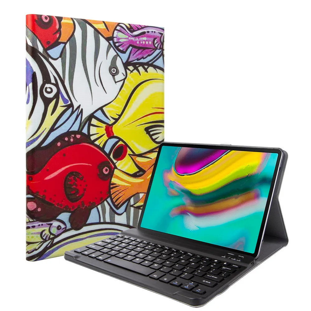 Bluetooth клавиатура с мультяшным принтом чехол для Samsung Galaxy Tab S5e 10 5 дюймов 2019 T720 T725