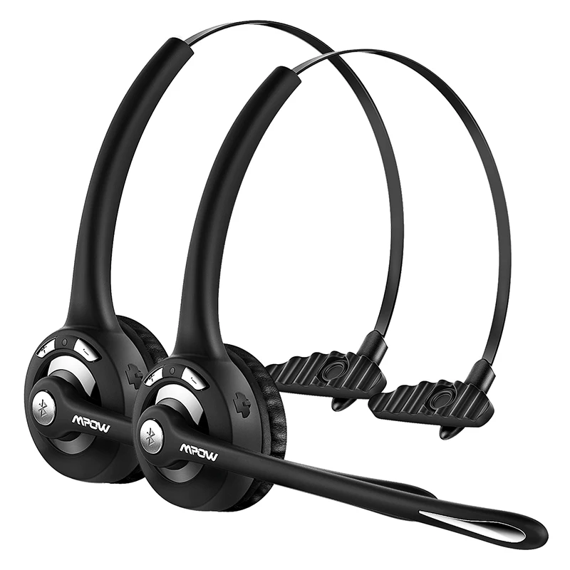 Mpow Pro беспроводные наушники Hands-free с шумоподавлением Bluetooth наушники с кристально чистым вызовом для колл-центра 2 Упаковка - Цвет: Black