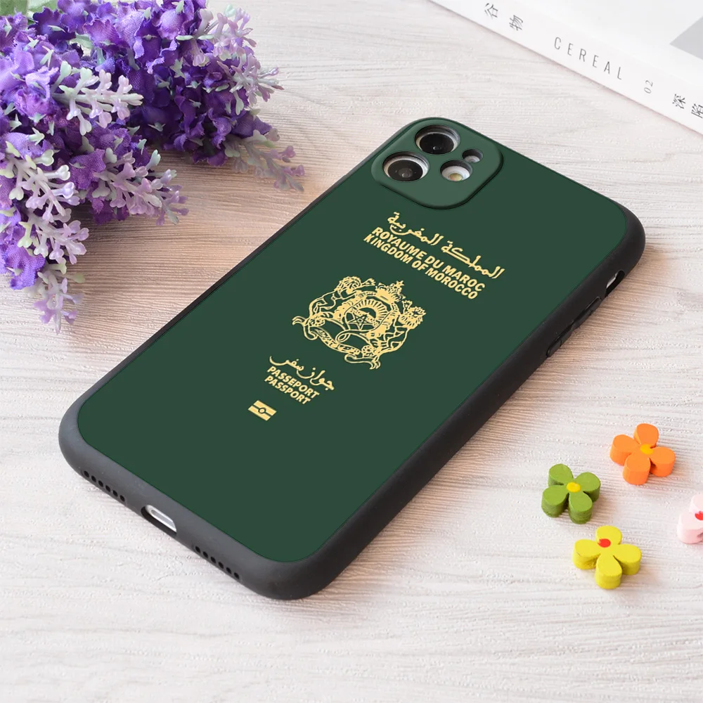 

For iPhone Moroccan Passport Print Soft Matt Apple Case