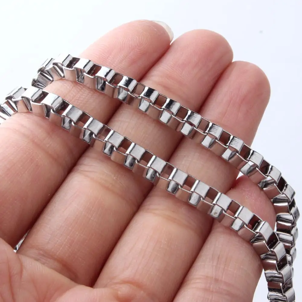 Мужское и женское ожерелье из нержавеющей стали, цепочка в коробке, цвет серебро 316L, подарок лучшему другу, праздничное ювелирное изделие, оптовая продажа