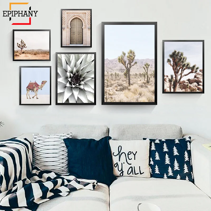 Картина на холсте с изображением дерева шушуа Калифорния пейзаж суккуленты