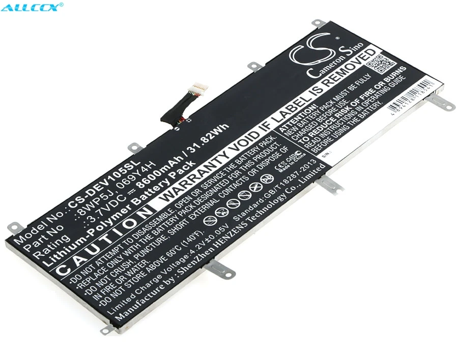 Аккумулятор Cameron Sino 8600 мАч 069Y4H 8WP5J для DELL Venue 10 5000 5050 | Компьютеры и офис