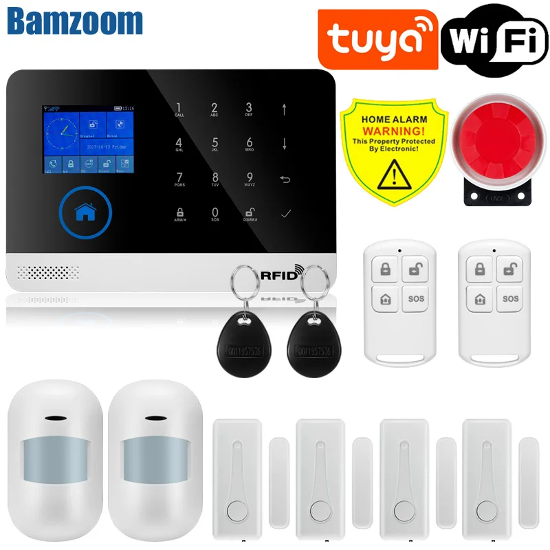 Система охранной сигнализации Tuya с TFT-экраном 1 7 дюйма Wi-Fi GSM датчиком движения и