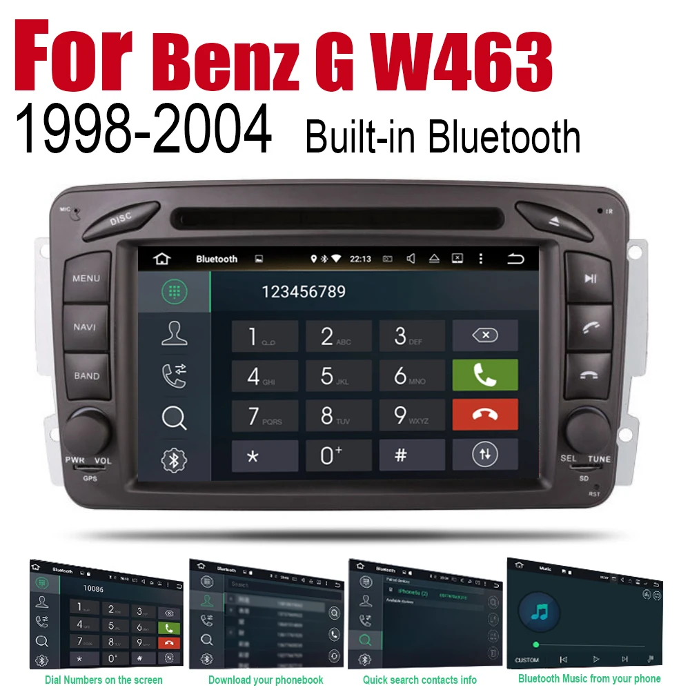 Авторадио 2 Din Автомобильный dvd плеер на основе Android для Mercedes Benz G W463 1998 ~ 2004 NTG GPS