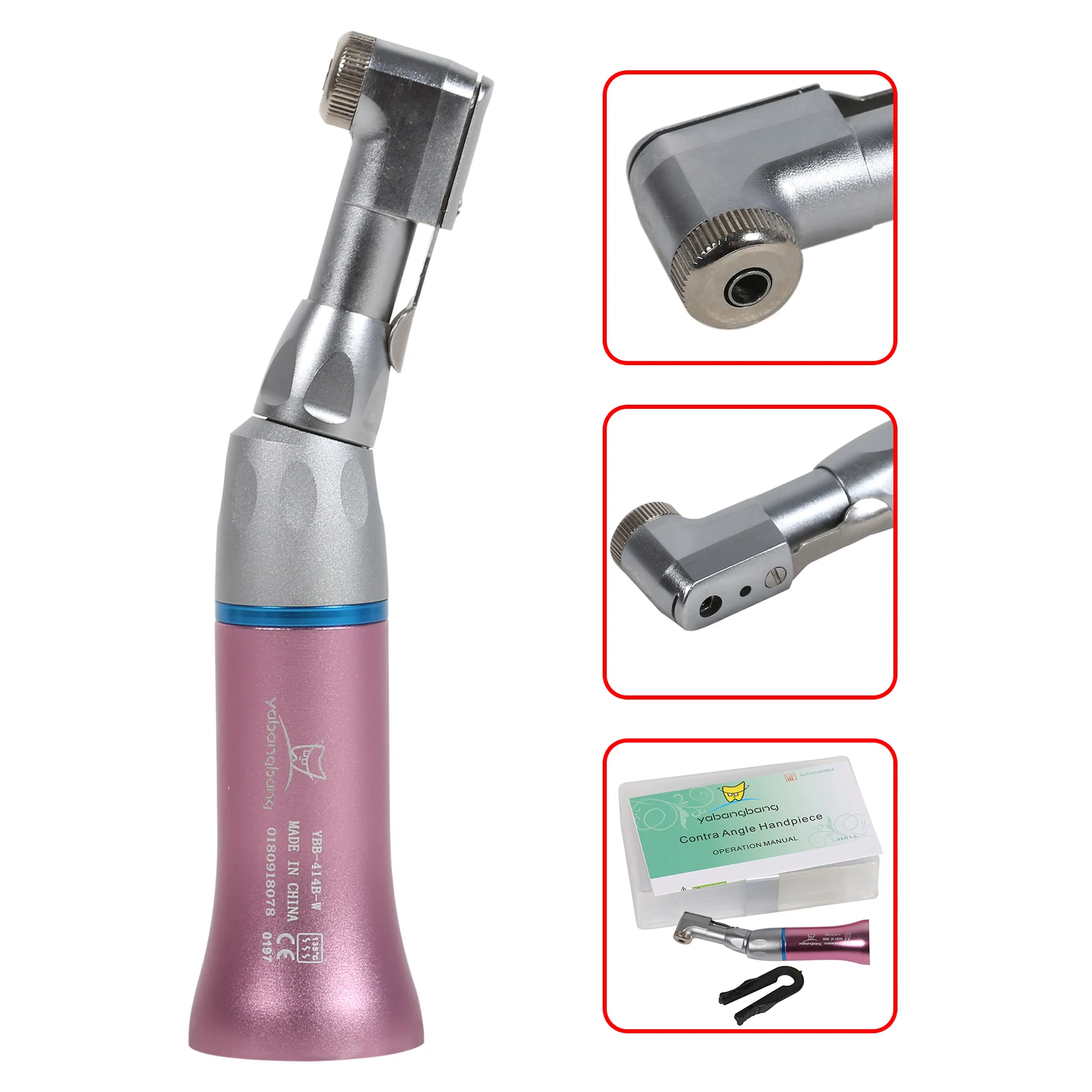 3 Color Dental NSK Style Slow Speed Latch Contra Angle/Straight/Motor Handpiece External / Outer Water Spray