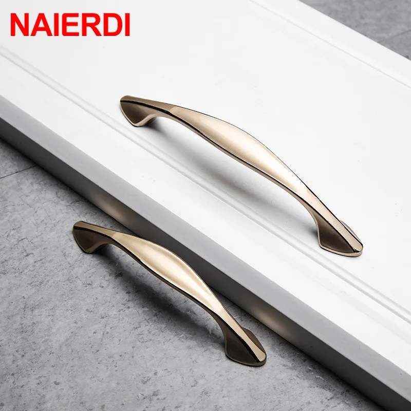 Европейские ручки шкафа NAIERDI кухонный шкаф из цинкового сплава золотого