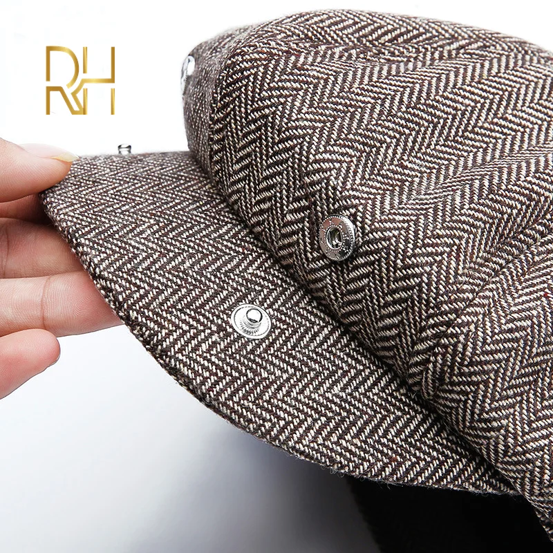 Мужской берет в елочку твидовый Гэтсби шляпа газетчика весна-осень плоский для
