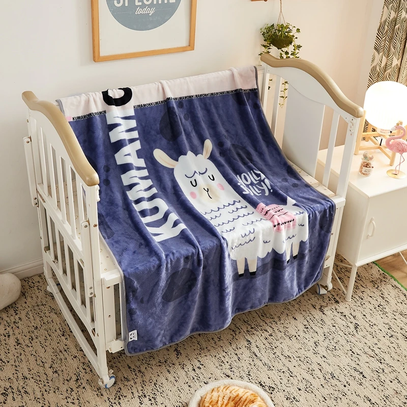 Один Слои пледы фланелевое одеяло с рисунком жирафа слон детская теплая