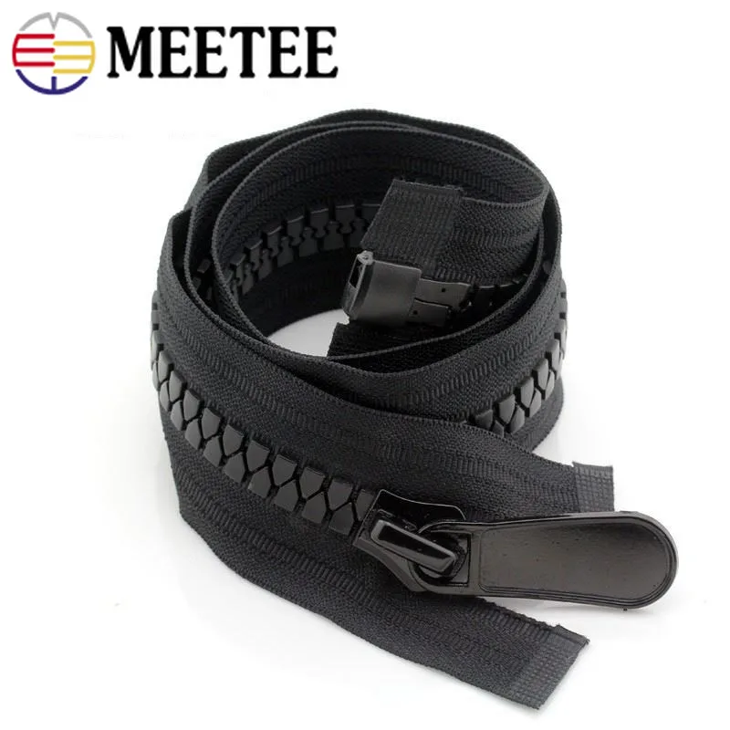 Meetee 15#70 см резиновые молнии двойной слайдер один Съемник открывающийся автоматический замок длинная молния для куртки Открытый рюкзак аксессуары