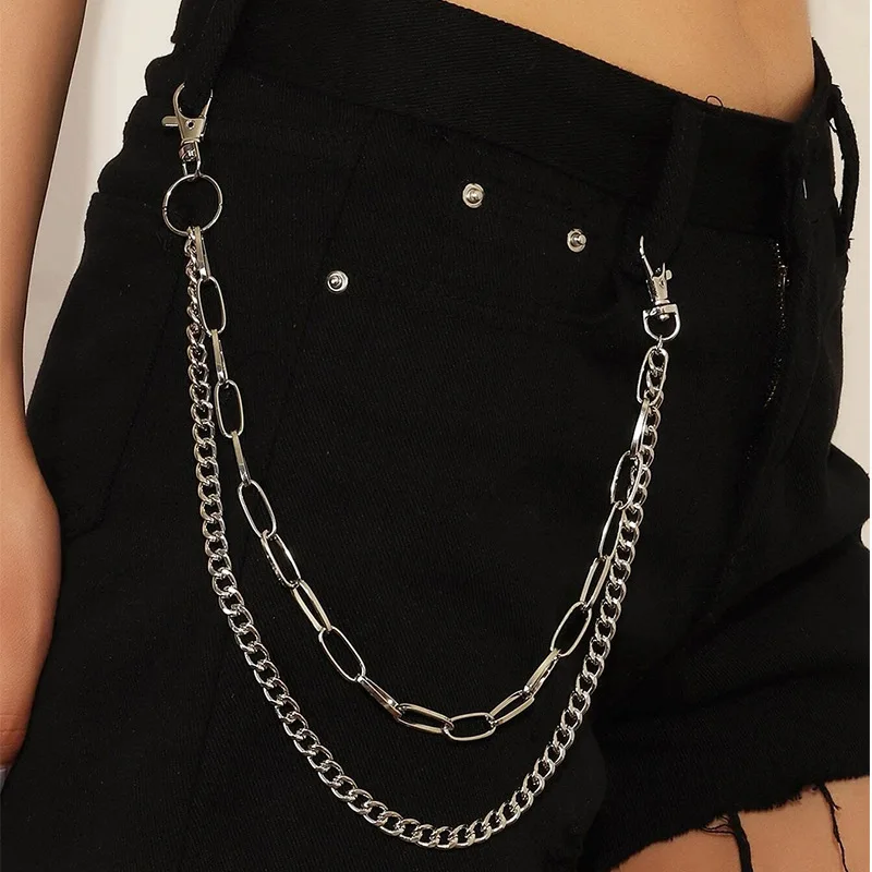 

Punk Chains On Jeans Keychain For Women Pants Multi Layer Belt Waist Chains Hip Hop Hook Hiphop Jewelry