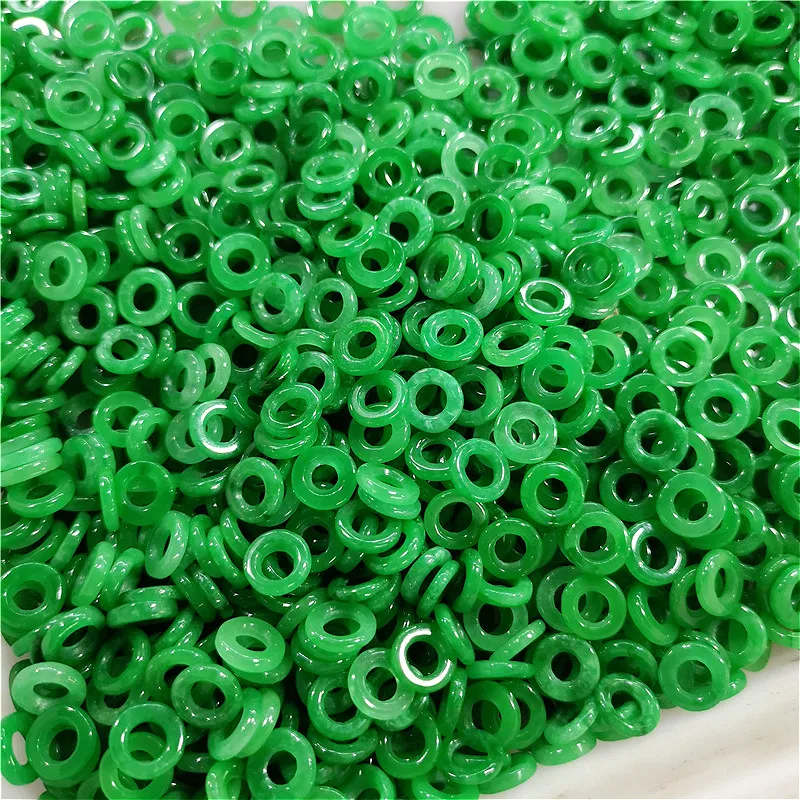 Сделай Сам натуральные трехцветные нефритовые бусины Jadeite круглый пончик