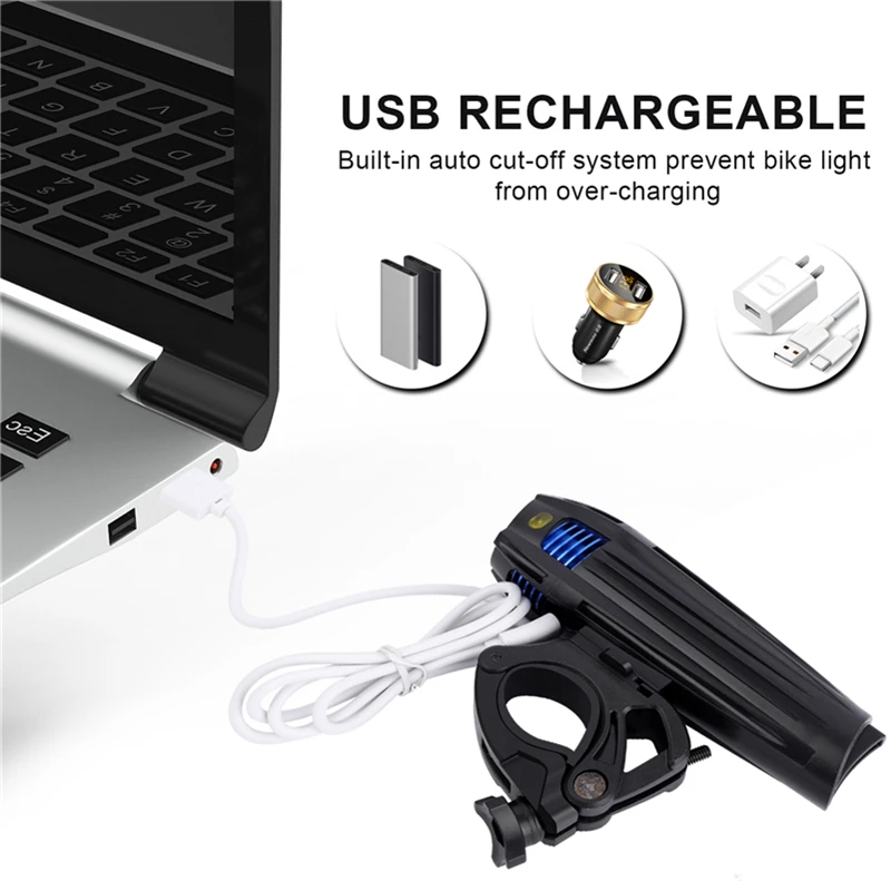 WEST BIKING 5 режимов велосипед передний светильник USB зарядки 2000 мА/ч