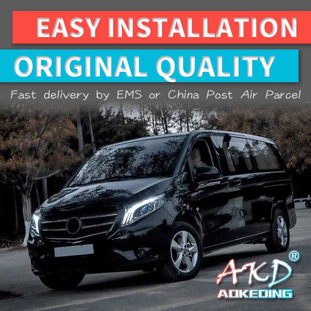 

AKD tuning car Headlight For Mercedes Benz VITO V Class 2015-2019 Maybach Headlights LED DRL Running lights Bi-Xenon Beam lights