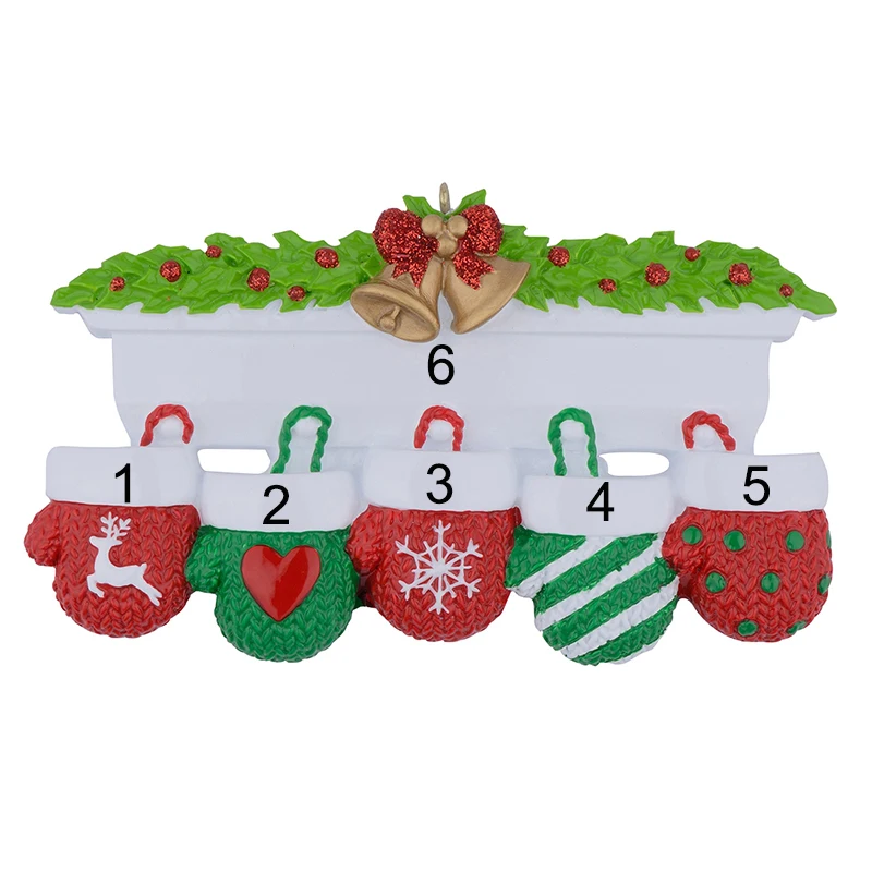 Семейство женских из 4 полирезиновых рождественских персонализированных