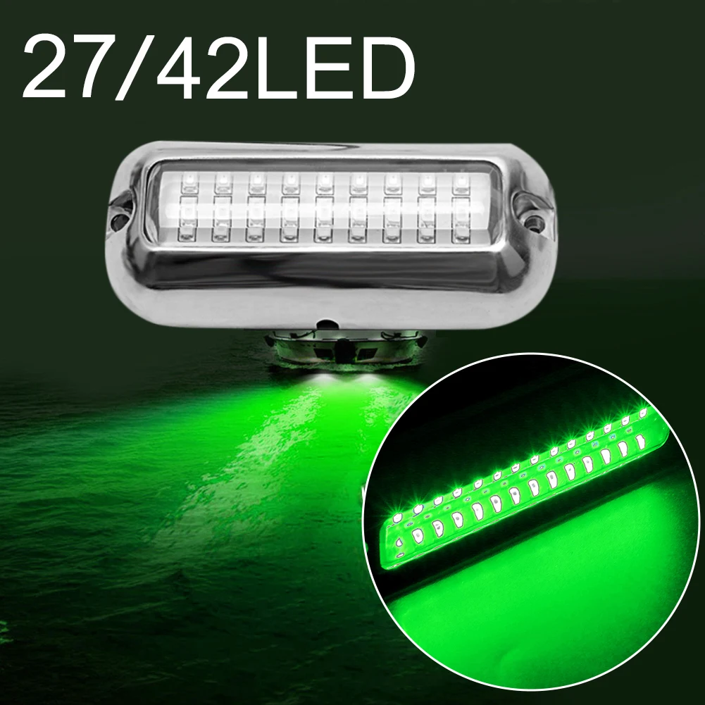 

12 В 27 светодиодов/42 светодиодный Ода морской Транс светодиодный фонарь из нержавеющей стали водонепроницаемый морской лодка подводный Пон...