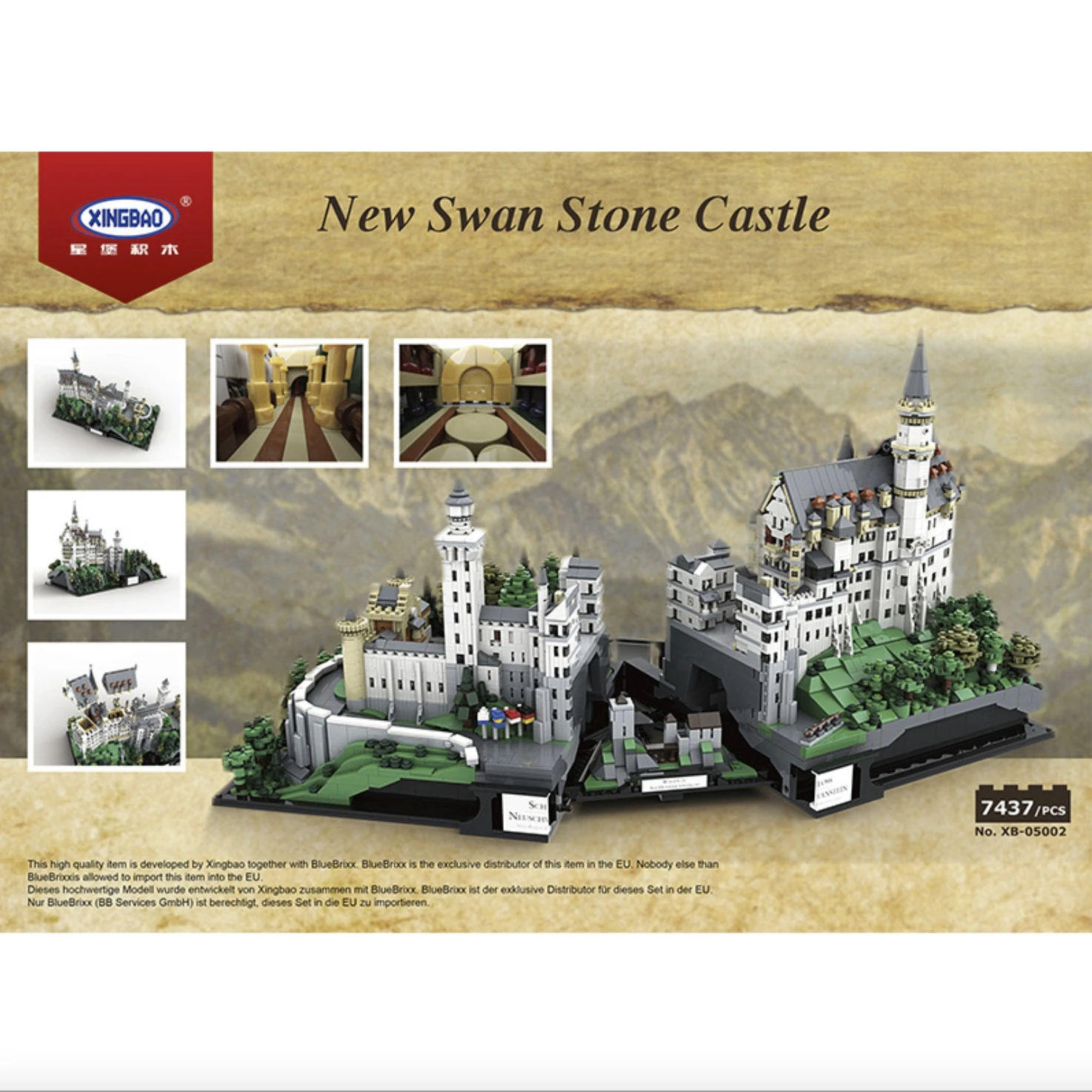 

In Stock City Streetview Germany Neuschwanstein Castle Swan Stone Castle Set Building Blocks Bricks Model Christmas Toys