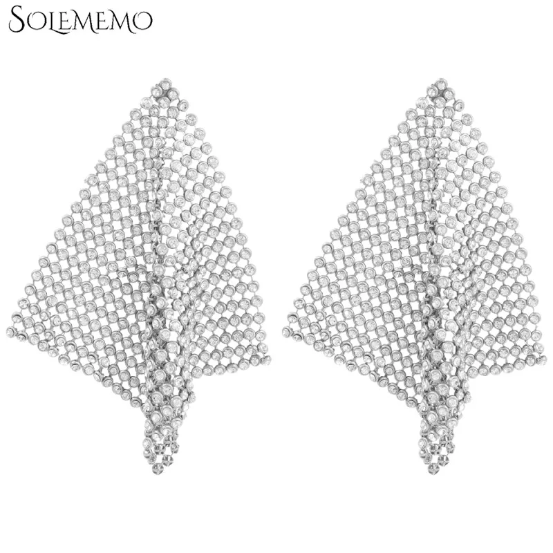 Модные висячие серьги со стразами женские ювелирные изделия геометрический