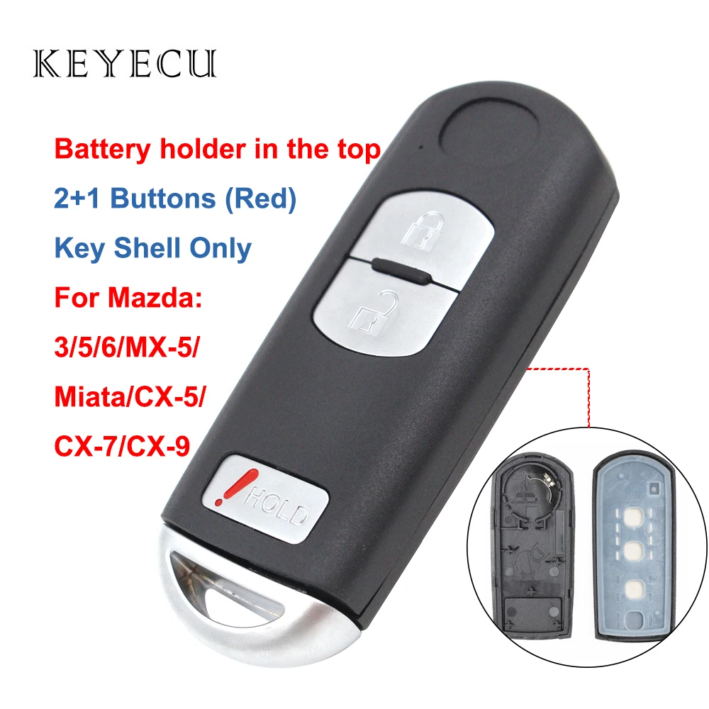 

Keyecu Smart Remote Car Key Shell Case Cover 3 Buttons for Mazda 3 5 6 CX5 CX7 CX9 RX8 MX5 CX-5 CX-7 CX-9 RX-8 Miata MX-5