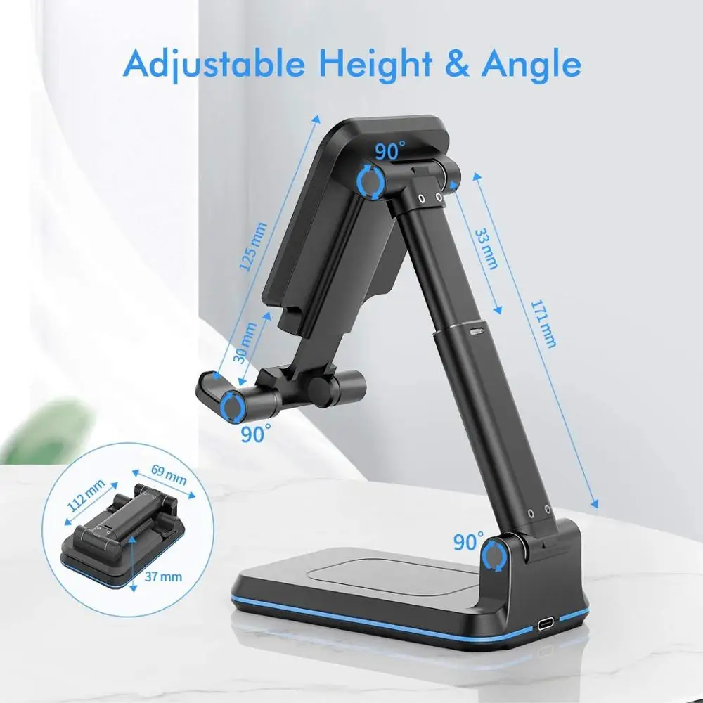 Регулируемая подставка для телефона беспроводное зарядное устройство рабочего